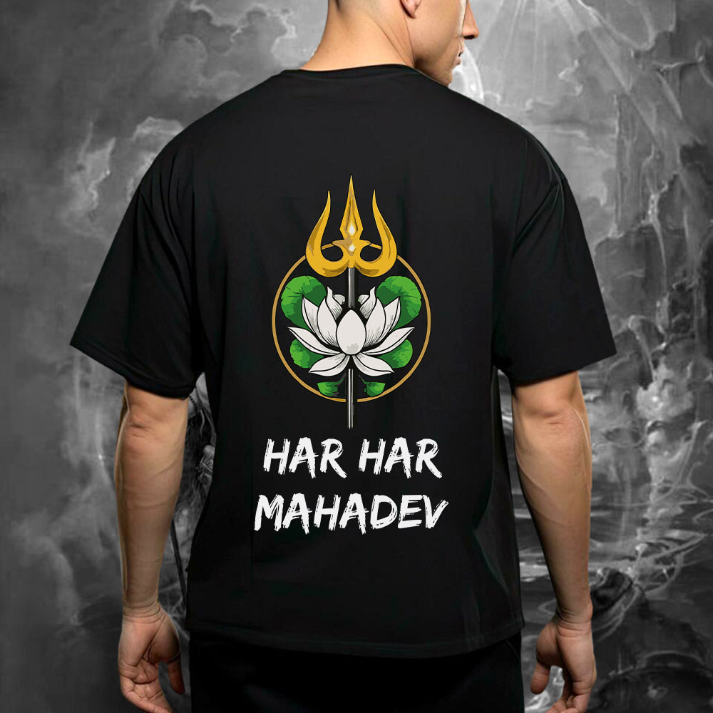 Har Har Mahadev Trishul Oversized T-Shirt