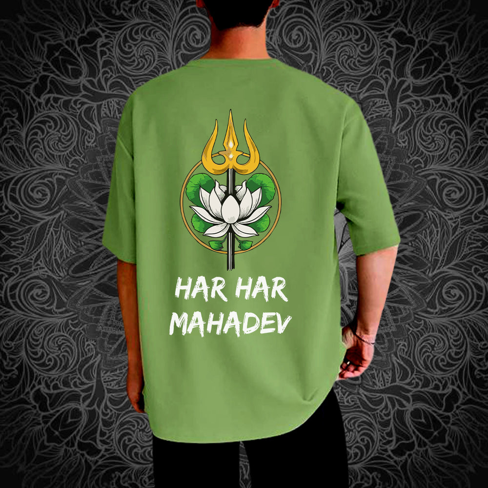 HAR HAR MAHADEV Trishul Oversized T-Shirt