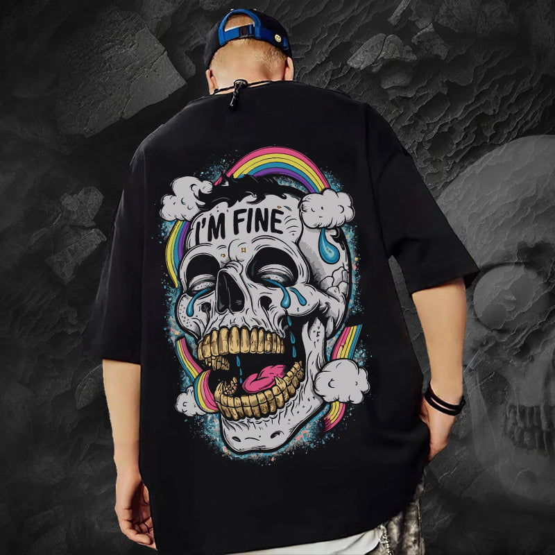 I’M FINE Oversized T-Shirt – Black