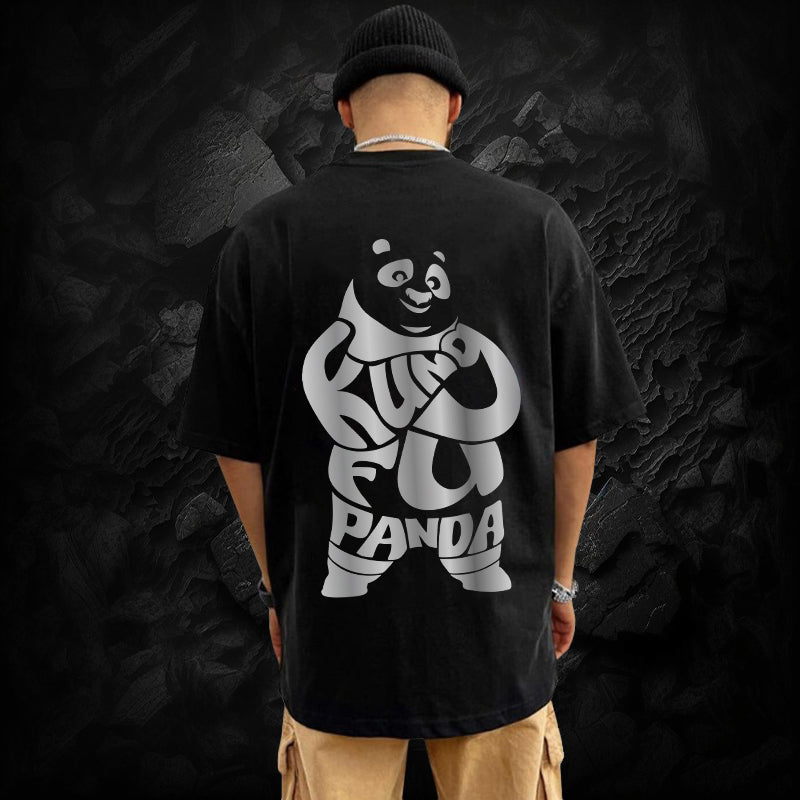 Silver Puff Kung Fu Panda T-Shirt – Oversized 240 GSM Streetwear