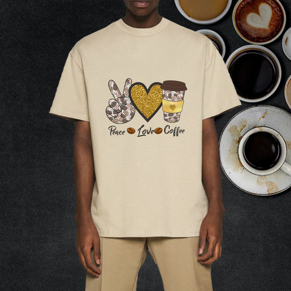 Peace, Love, Coffee Oversized T-Shirt