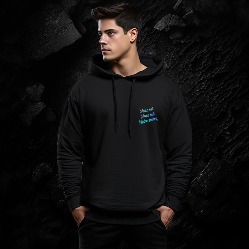 Reflective rainbow Hoodie “Make Art. Make Out. Make Money.”