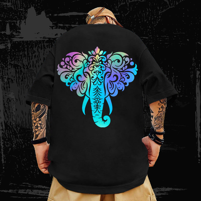 “Divine Drip” Reflective Ganesha Oversize Tee – 240 GSM
