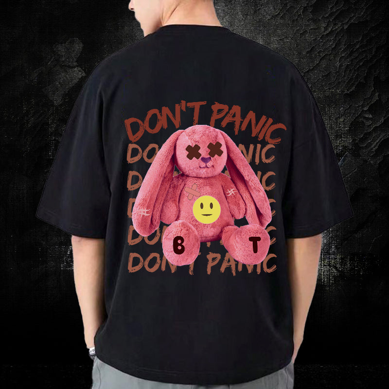Black Tribe “Don’t Panic” Teddy Oversized T-Shirt – Black