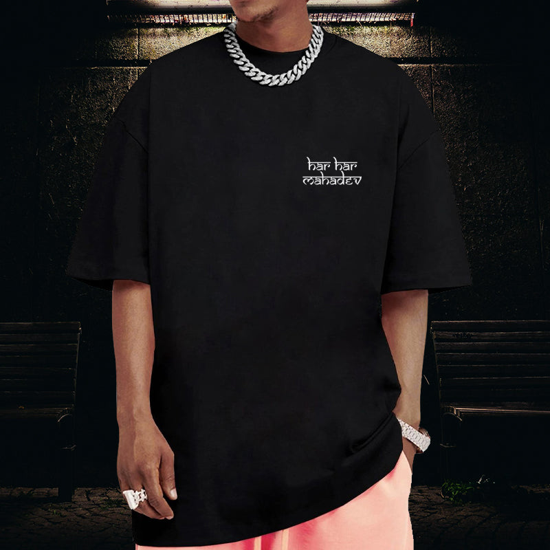 Divine Mahadev Oversized T-Shirt – Black