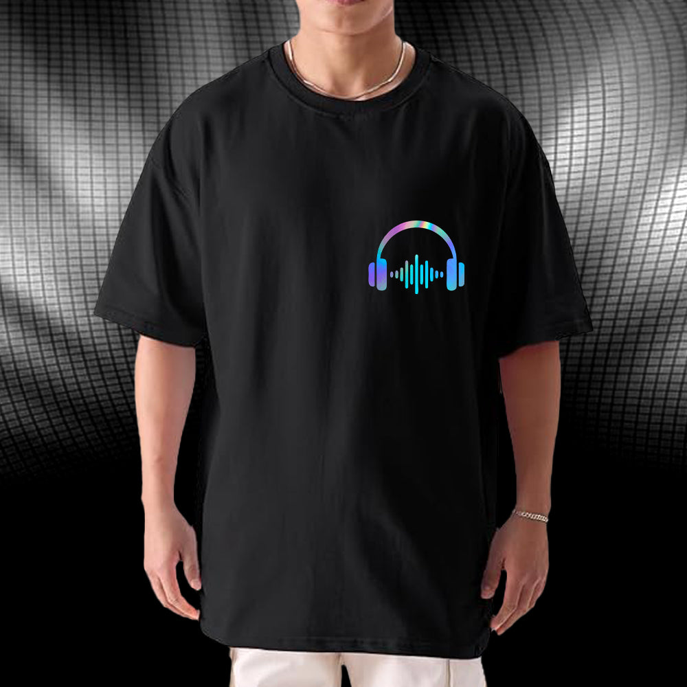 Talk Bass to Me Reflective Oversized T-Shirt