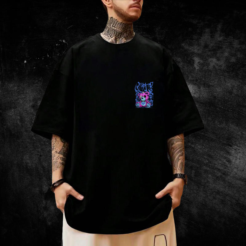 Teddy Vibes Oversized T-Shirt – Black