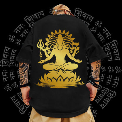Golden Reflective Shiva T-Shirt – Divine Meets Bold