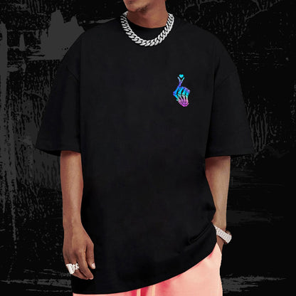 Reflective Glow Bones T-Shirt – Oversized 240 GSM Streetwear