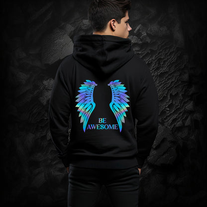 Reflective Hoodie Wings Design With “Be Awesome”