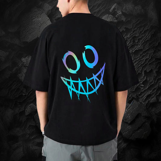 Reflective T-Shirt Halloween Smiley Face
